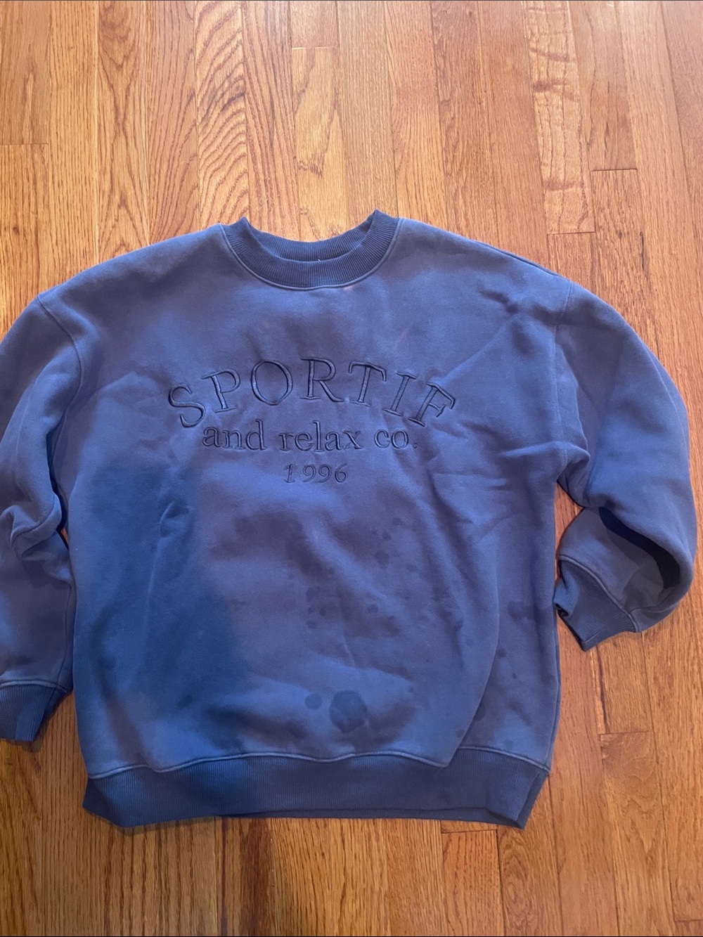 Princess Polly Blue Embroidered 'SPORTIF' Crewneck Sweatshirt